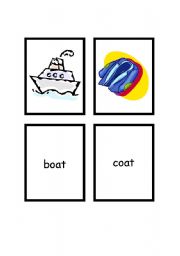 English Worksheet: Rhyme cards set 1