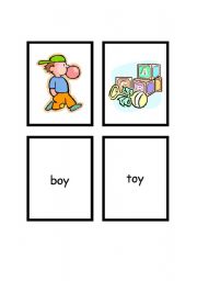 English worksheet: Rhyme Cards Set 2