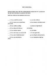 English Worksheet: FIRST CONDITIONAL