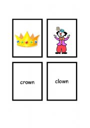 English worksheet: Rhyme Cards  set 3