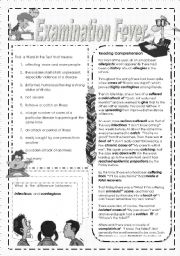 English Worksheet: Examination Fever B/W Version