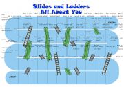 English Worksheet: All about you Slides and Ladders game