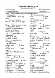 English worksheet: past simple tense