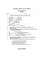 English Worksheet: exam 2 semester