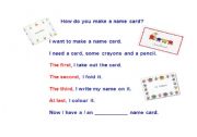 English Worksheet: How do you make a name card?