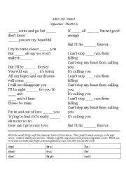 English Worksheet: Please Be Mine Phonemic Gap Fill