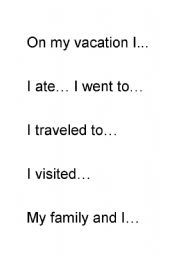 English worksheet: vacation phrase