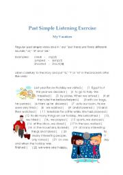 English worksheet: Past Simple Listening Exercise