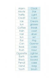 English worksheet: Compound Nouns