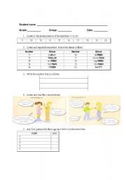 English worksheet: AGE
