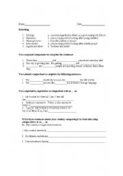 English worksheet: Summit quiz unit 8 Familiy