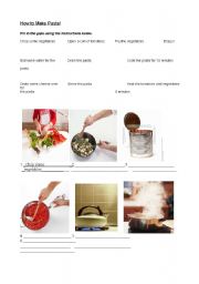 English Worksheet: Cooking Verbs Workskeet (imperatives and instructions)