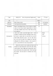 English Worksheet: Lesson plans for 1/2 Dailylesson plans