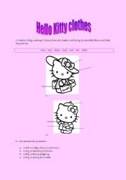 English Worksheet: Hello Kitty clothes