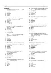 English Worksheet: vocabulary