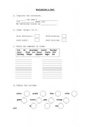 English Worksheet: evaluations test