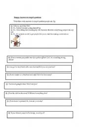 English worksheet: .Snappy Answers to stupid questions