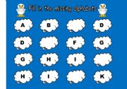 English Worksheet: missing alphabets