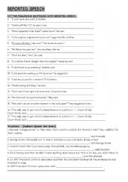 English Worksheet: Reported speech