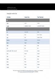 English worksheet: Irregular verbs