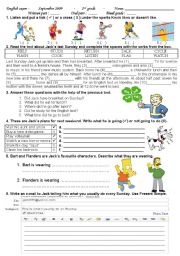 English Worksheet: Quite simple english test or exam