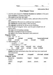 English worksheet: Past Simple Tense