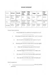 English Worksheet: Routine