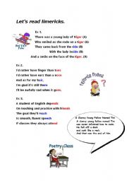 English Worksheet: Limericks