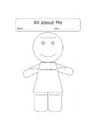 English Worksheet: All About Me