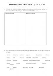 English Worksheet: Feelings and Emotions