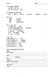 English Worksheet: test