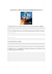 English worksheet: Fantastic 4 Movie Activity -- Characteristics