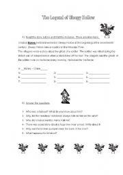 English Worksheet: The legends of Sleepy Hollow- The Headless Horseman