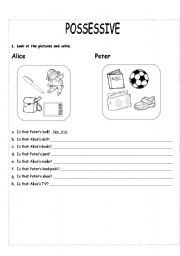 English Worksheet: POSSESSIVE S