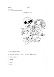 English Worksheet: Childrens day