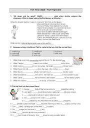 English Worksheet: Past tense simple or progressive