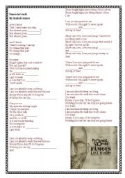 English Worksheet: Song 