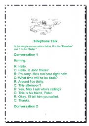 English worksheet: talk/dialogue