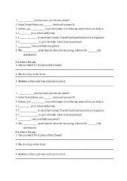 English Worksheet: Modal Practice