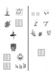 English Worksheet: Chanukah medley picture guide