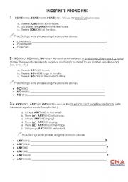 English worksheet: Indefinite pronouns