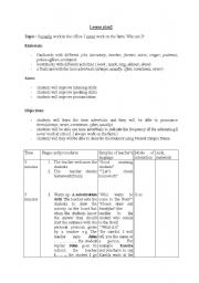 English Worksheet: lesson plan -present simple tense