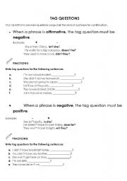 English worksheet: Tag questions