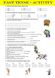 English Worksheet: Past tense