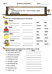 English worksheet: Noun