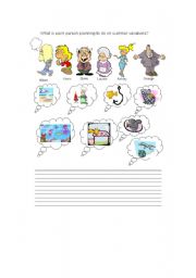 English Worksheet: Plans for vacation