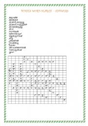 English worksheet: Bushes - Word search - Answers