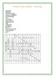 English Worksheet: Bushes - Word search - Answers