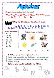 English Worksheet: Alphabet