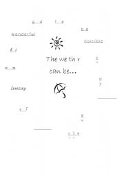 English Worksheet: The waether can be